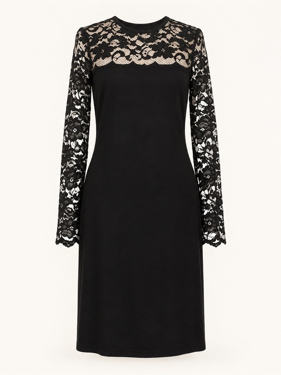 Karen Kane Dresses & Skirts - Karen Kane Black Lace Yoke Long Sleeve  Dress